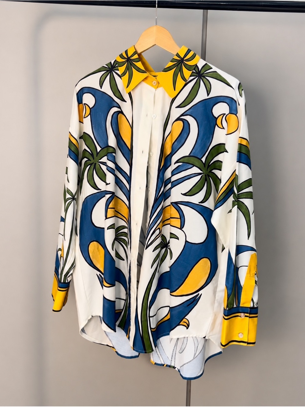 Farm Rio Multicolor Tropical Graphic Collared Buttoned Shirt L
